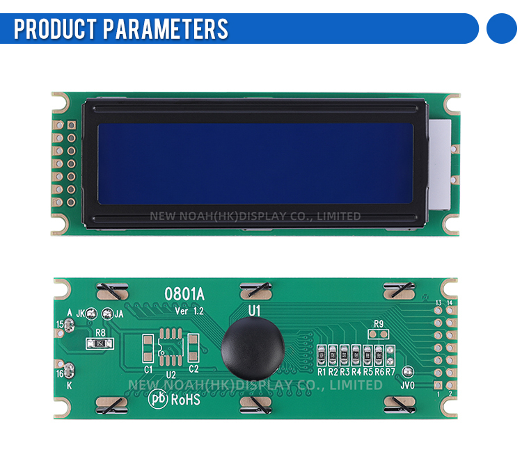 Russian Blue Film 0801A Character Display Screen 14 PIN ST7066U LCM Display Module