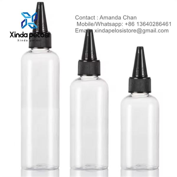 Bouteille à bouche pointue en plastique avec buse pour bouchon de vente