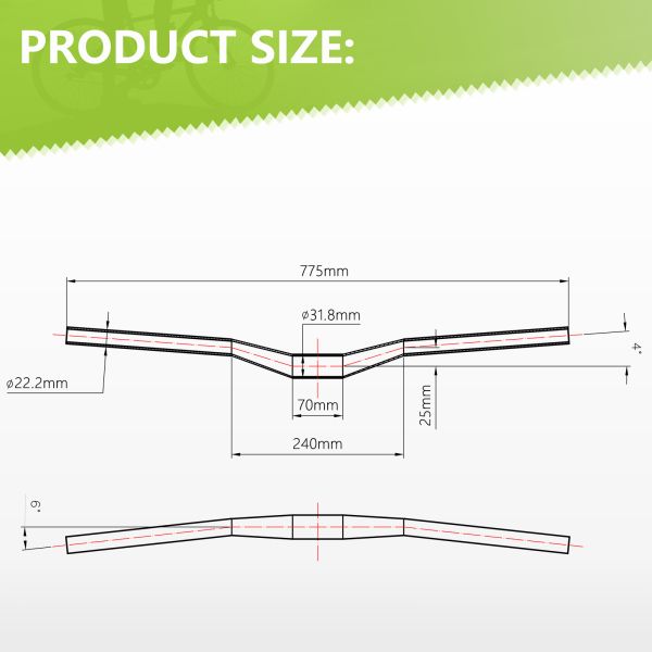 SAVA Bike And Cycle Accessories , 31.8mm 780mm Flat Mtb Handlebars