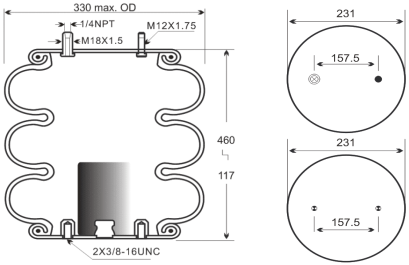 Firestone W01-358-8029 Large Stroke Air Spring Rubber Industrial Air Suspension Spare Parts