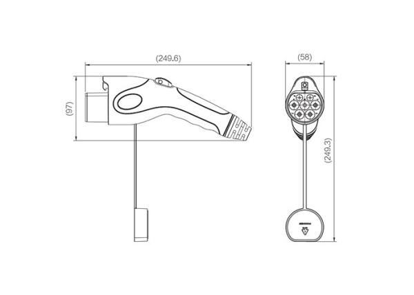 Waterproof IP55 EV Charger Connectors , GB/T20234 EV Charging Gun