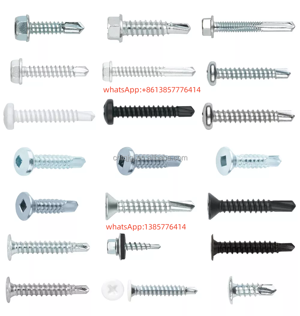 Metric ST3.9 ST4.2 ST4.8 ST5.5 ST6.3 Building Roofing Screw Galvanised Metal Hex Head Tek Wood Stainless Steel Self Drilling Screw