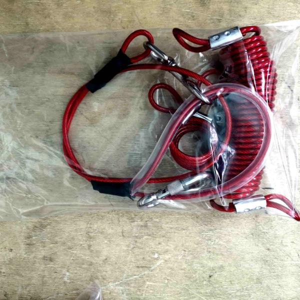 Le câble rétractable en PVC rouge, attaché à un piquet, animal écologique de 12 pieds.