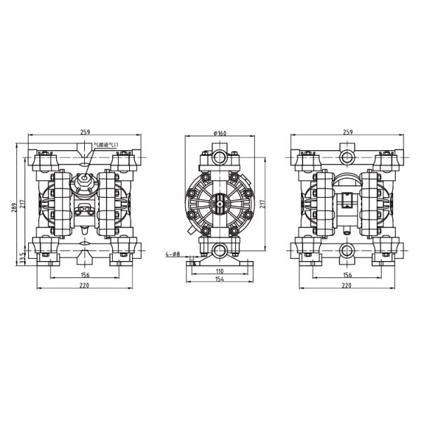 1/2 Inch Aluminum Pneumatic Diaphragm Pump for Wastewater Treatment