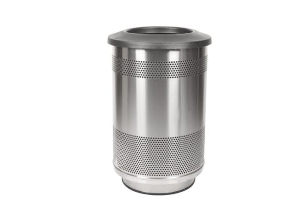 Public Stainless Steel Building Products / Stainless Steel Trash Bin With Various Open Type