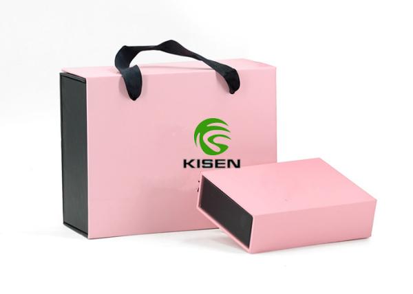Pink Packaging Cardboard Jewelry Gift Boxes Foldable Slidable For Garment