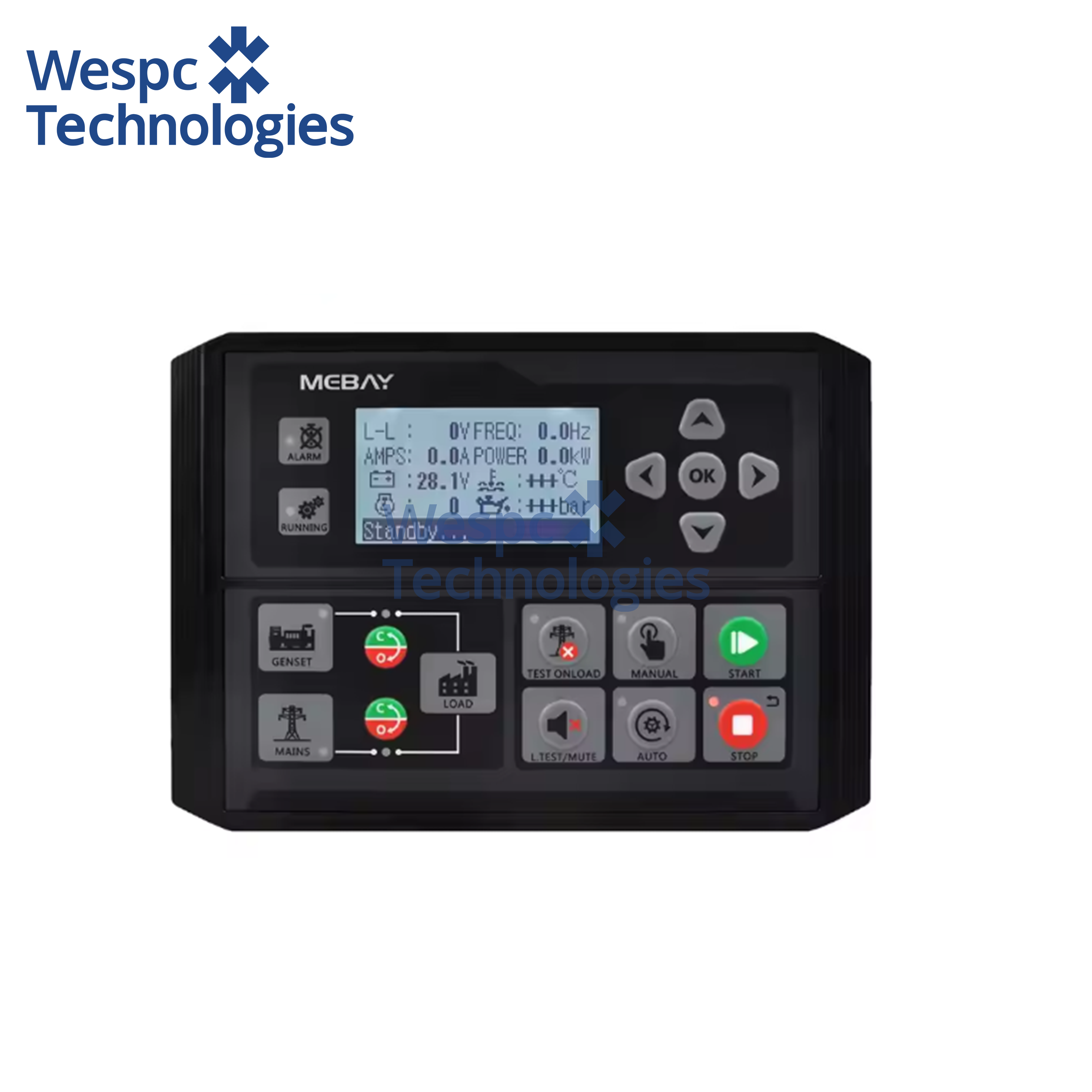 WESPC Original DC42D MK4 Diesel Generator Control Panel High Temperature Alarm