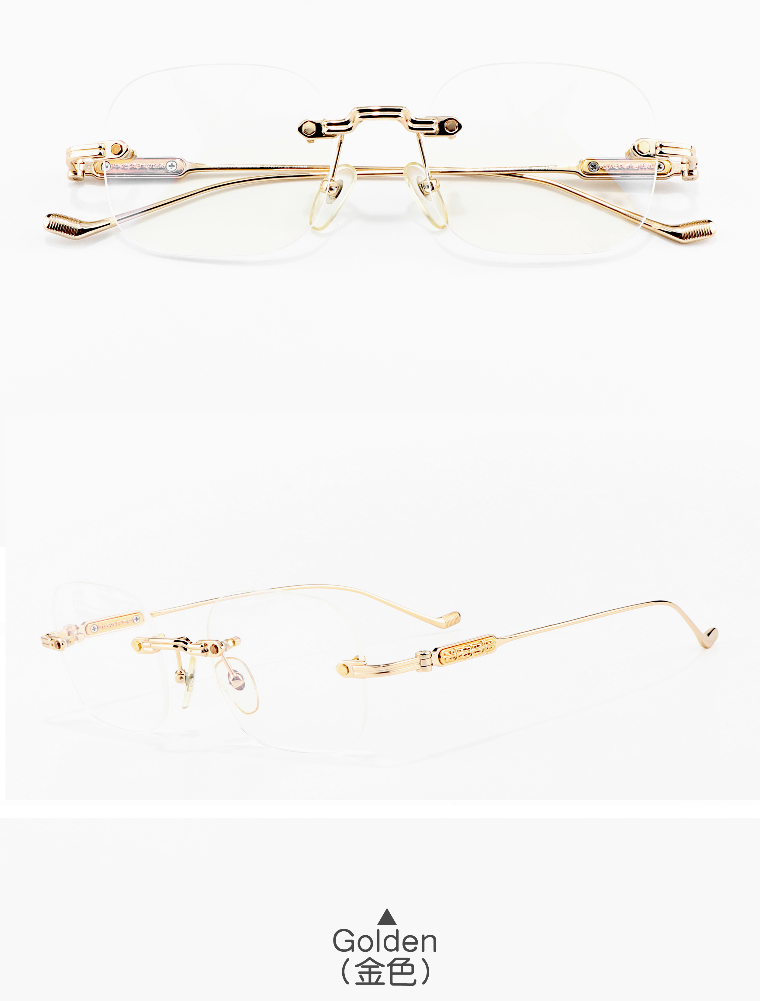 Top Rimless Titanium Optical Prescription Luxury Brand Hot Selling Refined Elegant Women's Men's Medical Glasses Eyeglasses