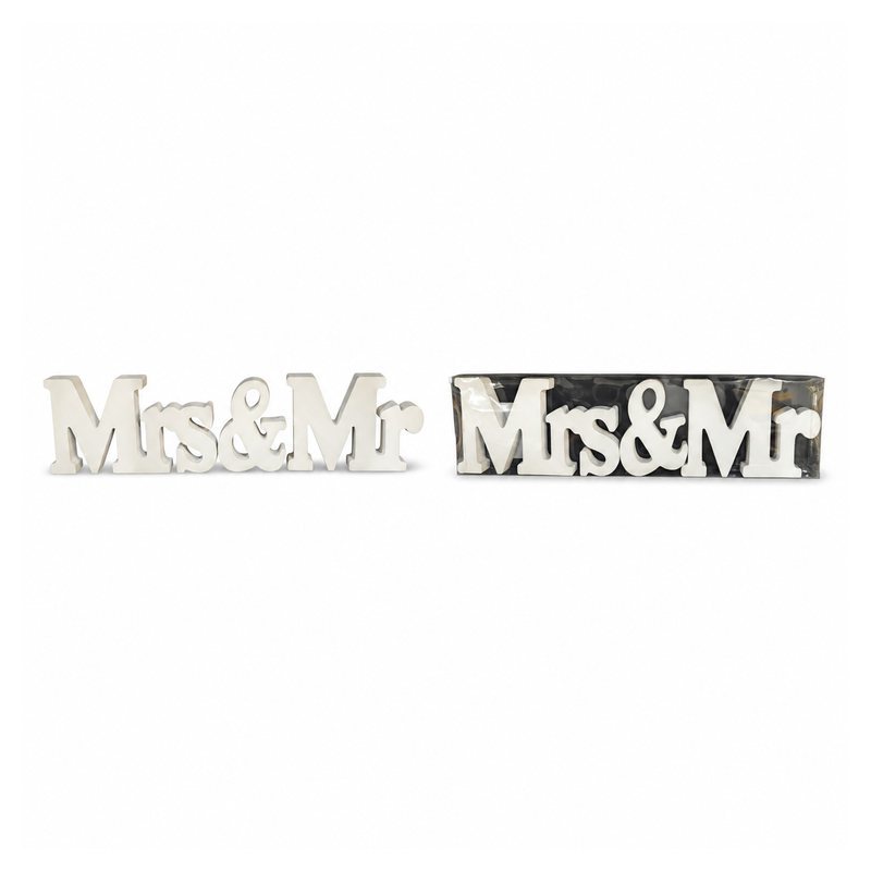 Mr and Mrs Wooden Wedding Table Decoration