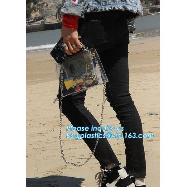 Chain Bag Cute Girl's Clear PVC Transparent Sling Hobo Handbag, PVC Women Handbag, PVC Beach Bag handbag/Fashion women h