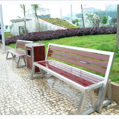 Durable Weather Resistant Outdoor Wooden Bench With Stainless Steel Frames