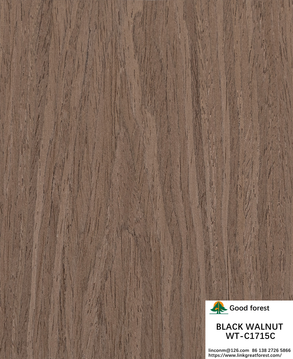 Placage en bois naturel artificiel, coupe sur dosse, noyer, taille standard 2500*640 pour panneau décoratif intérieur WT-C1275C/1512C/1715C