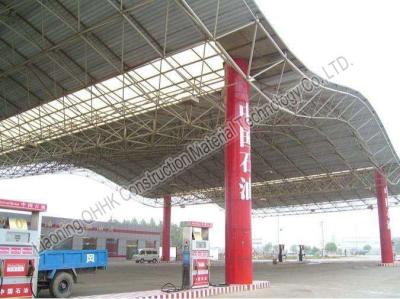 Gas Station Light Steel Roof Trusses with Steel Space Frame Canopy