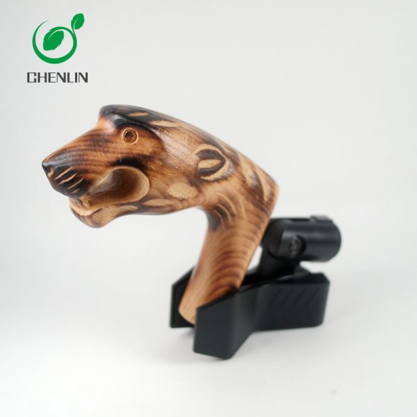 Craft Curved Animal Carved Umbrella Handle Solid Wood Material ISO9001