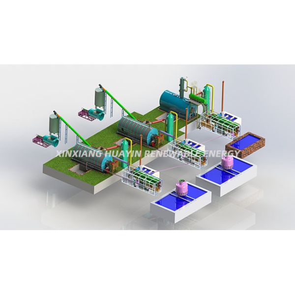 Petrol Pyrolysis Tyre Recycling Plant Carbon Black 10 Ton