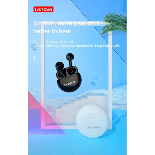 ABS Material Smart Wireless Earbud HT38 Lenovo With LED Flash Light