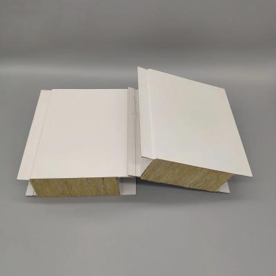 Hotel Exterior Wall Density Heat-Insulating Rock Wool Sandwich Panel 950mm/1150mm Width