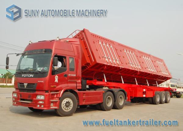 12 m Length Semi Side Dump Trailer Heavy Duty 3 Aaxle 60 Ton
