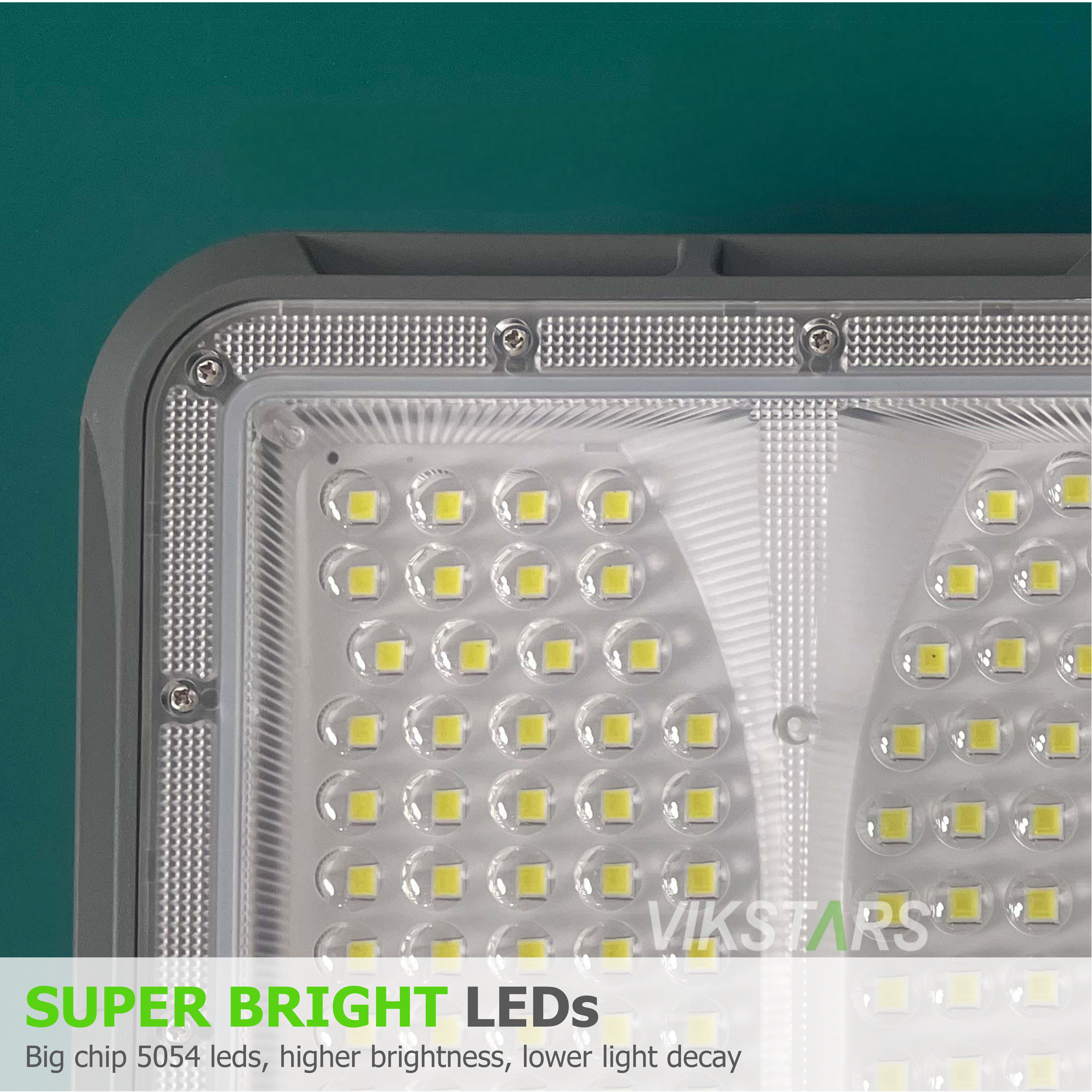 Ventas calientes 100W 200W 300W 400W Luz solar de inundación con PC Lente Iluminación rural exterior IP65 Inmune Iluminación solar de jardín