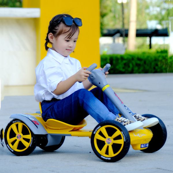 Remote Rechargeable Kids Ride On Car Four-wheel Drift Go-kart with Independent Brakes