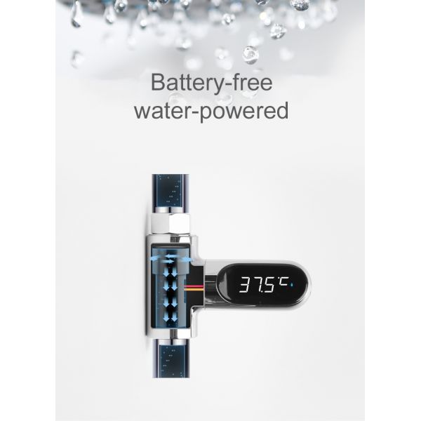 ABS plating PC Material LED Display Water Temperature Gauge for Bathroom Sets Modern
