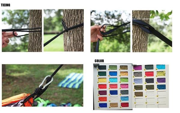Camping Hammock with Mosquito Net, Hammocks with 13ft Tree Straps Carabiners, Automatic Quick Open Outdoor