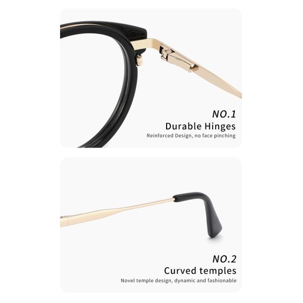 Ретро круглый OEM Очкиes ацетата и металла подгоняет ЛОГОТИП