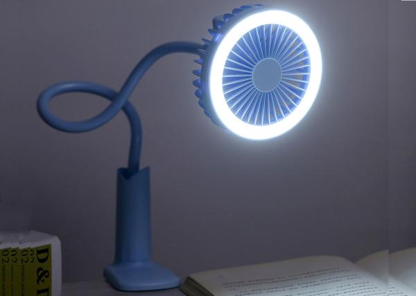 led table lamp with mini clip fan / usb portable rechargeable fan with lamp