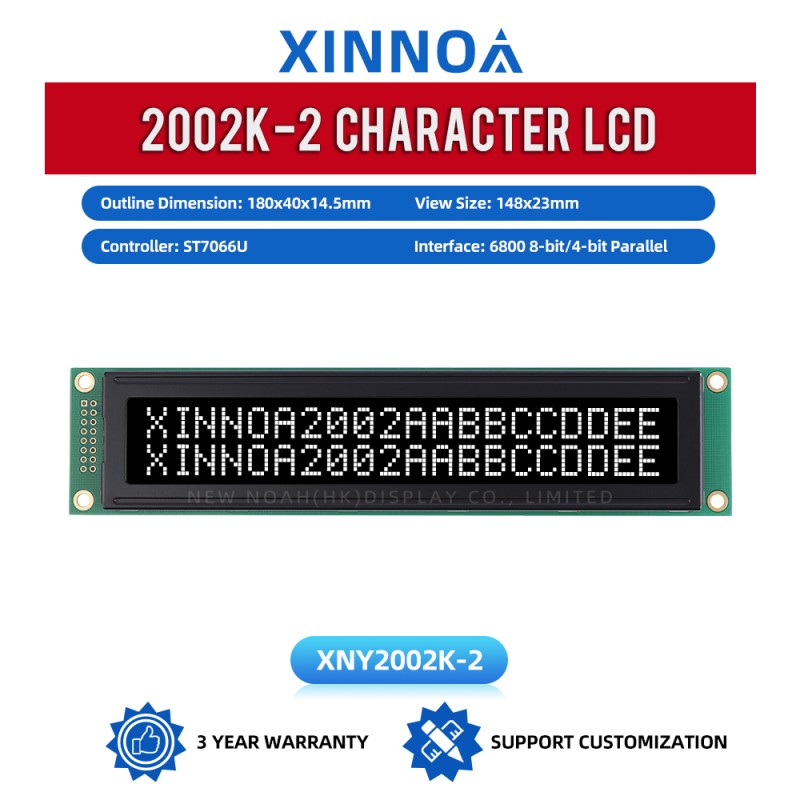 DFSTN black film 2002K-2 LCD Screen 2*20 Large Size ST7066U LED Backlit White Text 51 Microcontroller STM32