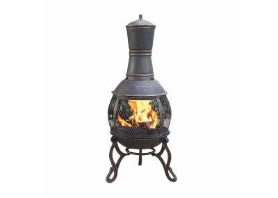 Outdoor Antique Cast Iron Garden Chimney European / American Wood Burning Fireplace