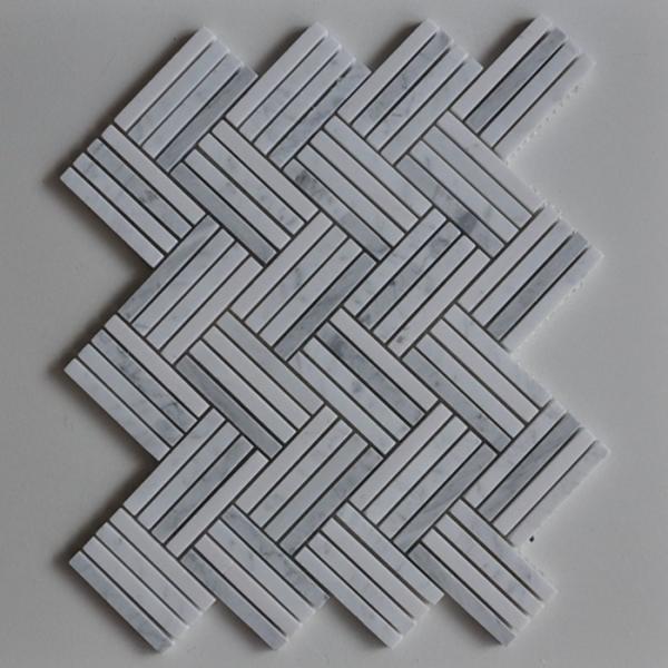 Cararra Grey Stone Mosaic Tile Micro Herringbone Marble Mosaic For Wall Decoration