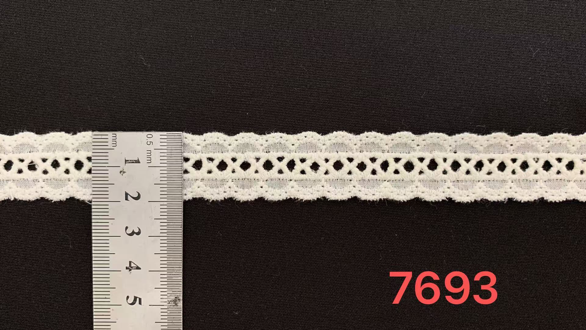 2cm Cotton Chicken Lace Trim with Hollow Carved Design and Soft Cotton Material for Garment Decoration