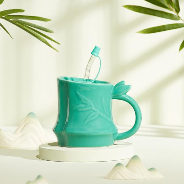 Ready To Ship In Stock Chinese style large capacity plum, orchid, bamboo and chrysanthemum milk coffee mugs custom, suitable for office and home