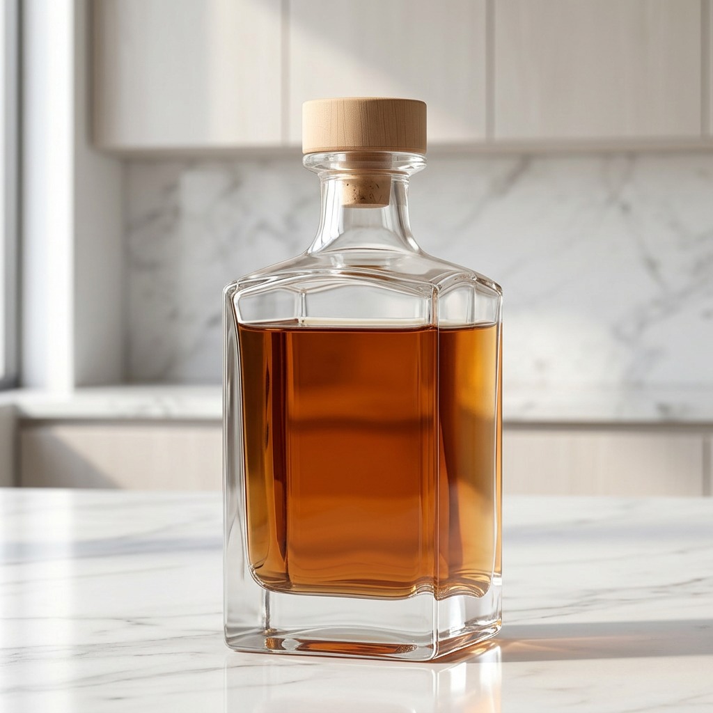 Square Borosilicate Custom Glass Bottles 500ml 700ml Liquor Spirit Container