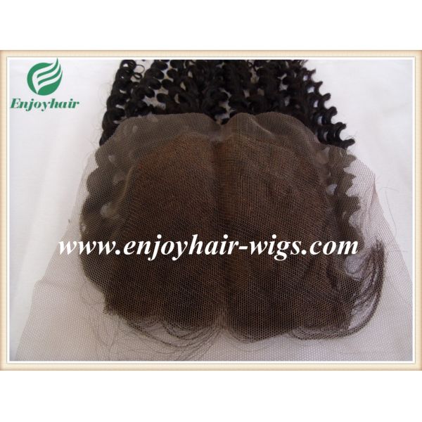 Lace top closure 4''x4'' ,malaysian virgin hair natural color curly 10''-24''length