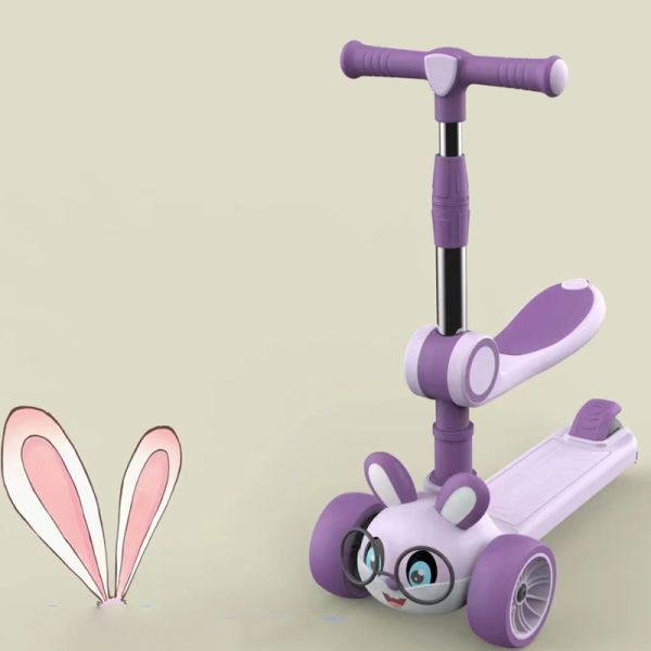 Регулируемый легкий детский 3-колесный скутер для детей 3-8 лет