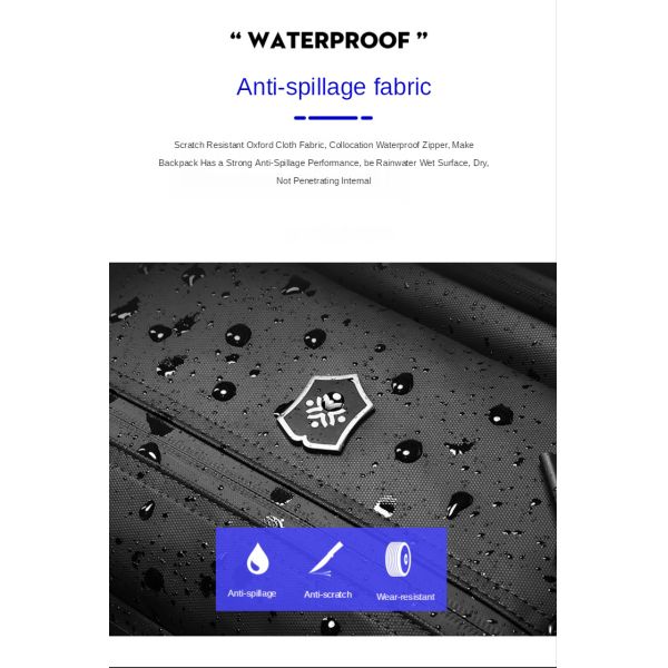 Nylon Lining Large Capacity Oxford Anti Theft Backpack 35 Litre