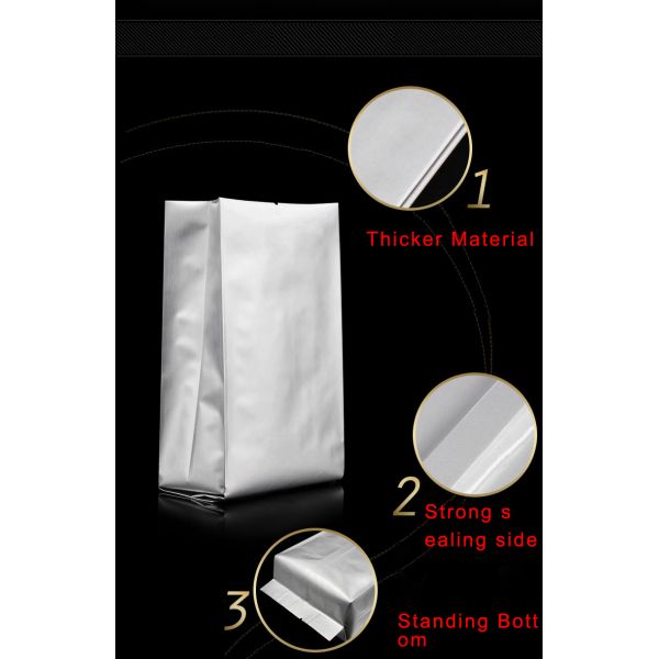 Metalized Zip Lock Flat Bottom Gusset Bags Reclosable For Snack Food Nuts Packing