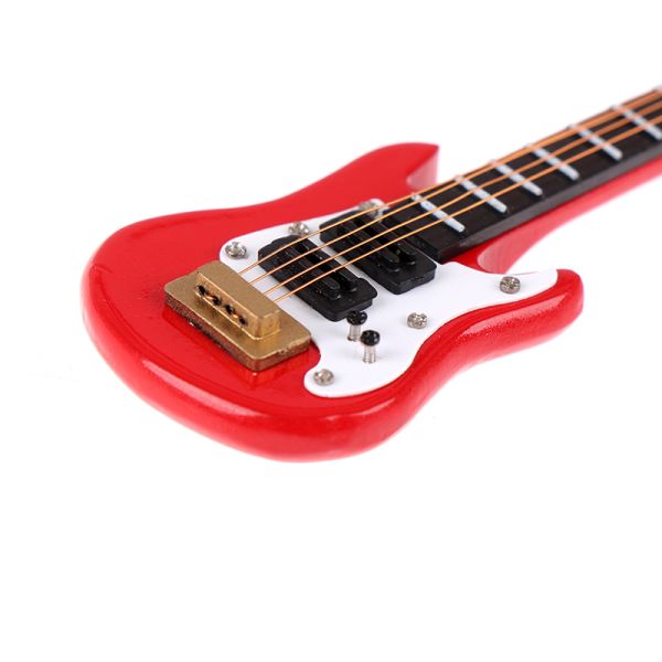 Guitarra eléctrica de la música miniatura de la casa de muñecas del 1:12 para los niños Toy House Decor musical