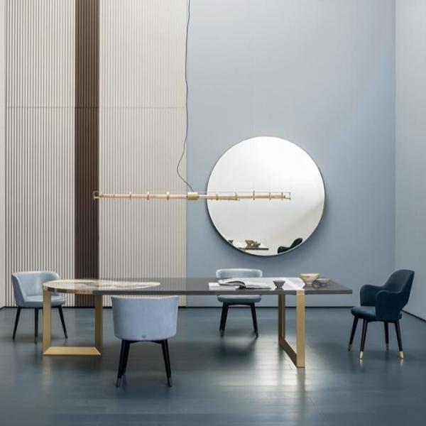 Rectangle Modern Artificial Marble Dining Table Italy Style Furniture Luxury Design