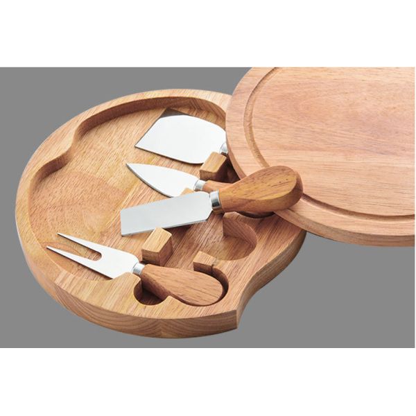 Oak Handle Stainless Steel Cheese Knife Set Kitchen Cake Knife And Spatula Set