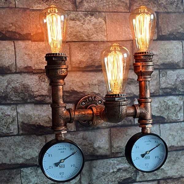 Creative Vintage Iedison Bulb Wall Lights Antique Gold Wall Lamp Bulb