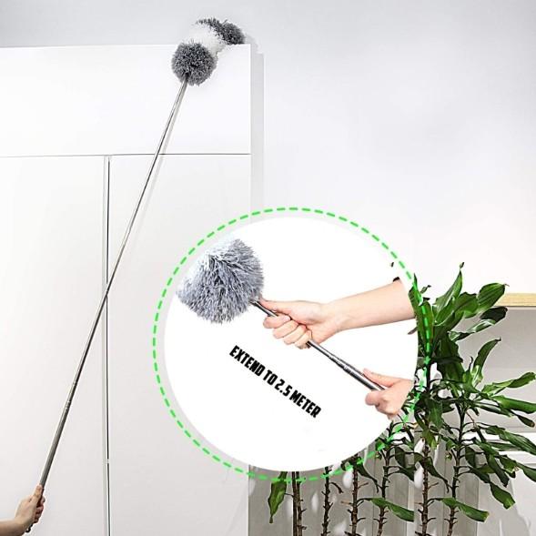 Bendable Head Microfiber Feather Extendable Cobweb Cleaner 80cm-250cm
