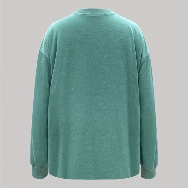 Casual Style Long Sleeve T-Shirt with Straight Hemline for Daily Wear in Fall/Winter Season