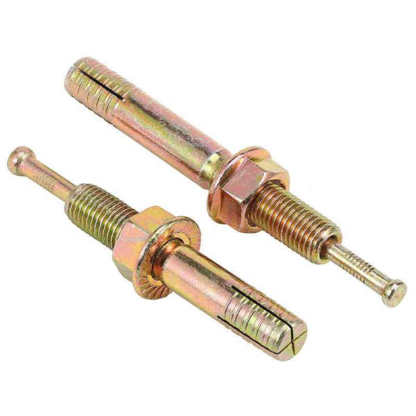 2 Inch Galvanized Concrete Anchors Corrosion Resistant Expansion Screw Bolt Yellow
