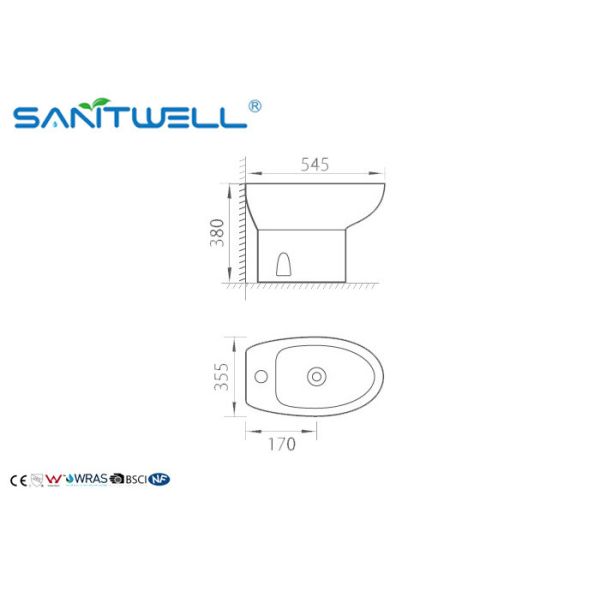 Пол оборудования ванной комнаты гостиницы - установленное биде, биде чистки собственной личности туалета женщин керамическое