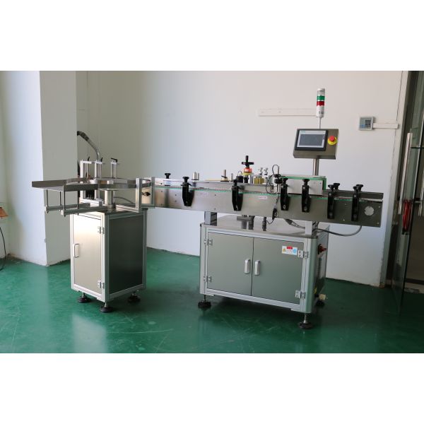 Big Round Bottle Automatic Sticker Labeling Machine With Ribbon Coding Printer