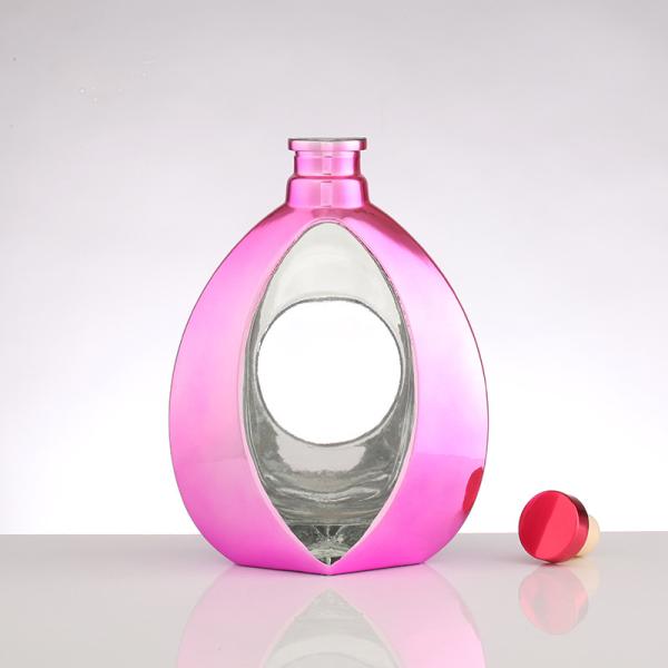 750ml Electroplated Glass Bottle for Spirits Vodka Gin Champagne Liquor Modern Design