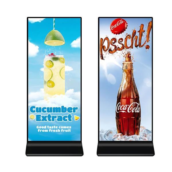 Écran publicitaire tactile ultra-mince de 69,3 pouces, écran complet, lecteur publicitaire LCD sur pied avec signalétique numérique et résolution 4K haute définition