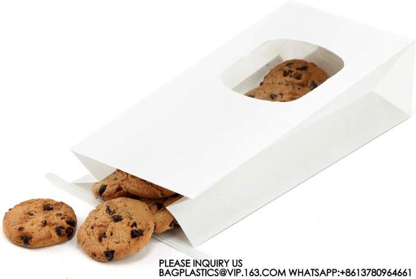 Tin Tie Tab Lock Bags White Window Bags Coffee Bags Cookie Bags Treat Bags Popcorn Bags Bakery Bags with Window